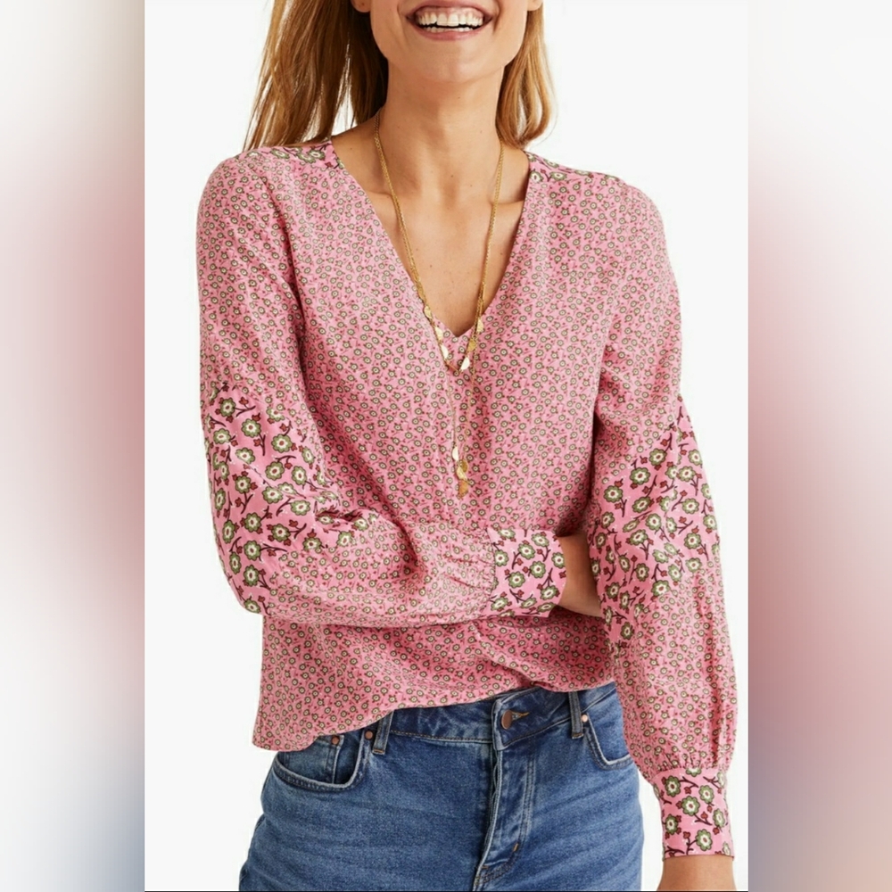 Boden Eva Ditsy Floral Pink Blouse. Size US8/UK12